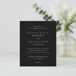 Classic Black Simple Wedding Invitation