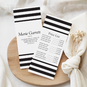Classic Black Stripe Business Price Werbekarte