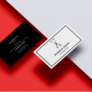 Classic Black Vintag Barber Tools Barbershop Visitenkarte