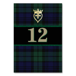 Classic Black Watch Wedding Tischnummer Card