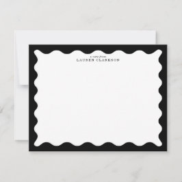 Classic Black Wavy Frame Note Card Einladung
