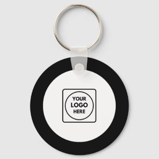 Classic Black White Logo Business Promo Keychains Schlüsselanhänger
