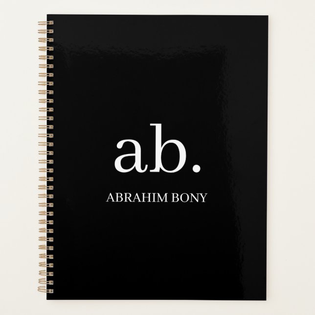 Classic Black & White Monogram Design (Devant)