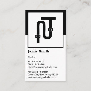 Classic Black & White Plumber Business Card & Logo Treuekarte