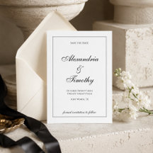 Classic Black & White Save the Date