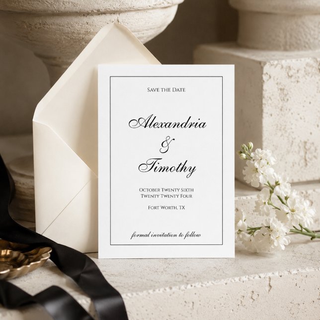 Classic Black & White Save the Date (Von Creator hochgeladen)