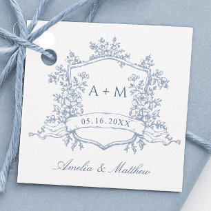 Classic Bloom Garden Dusty Blue Wedding Vielen Dan Geschenkanhänger