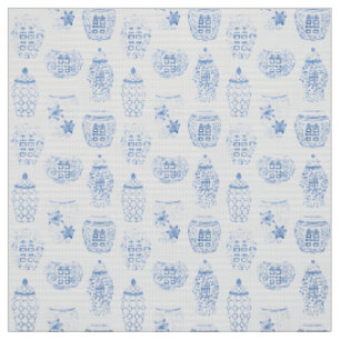 Classic Blue and White Ginger Jar Chinoiserie Stoff