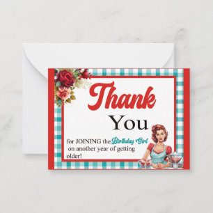 Classic Blue Birthday Party Dankeschön Card Mitteilungskarte
