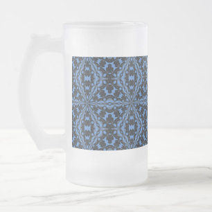 Classic Blue Black und Denim Geometric Tile Patter Mattglas Bierglas