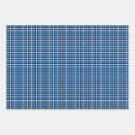 Classic Blue Black White Plaid Geschenkpapier Set