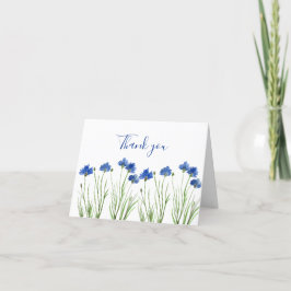 Classic Blue Cornflowers Blumenzange Vielen Dank Dankeskarte