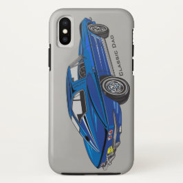 Classic Blue Corvette Design iPhone X Coque
