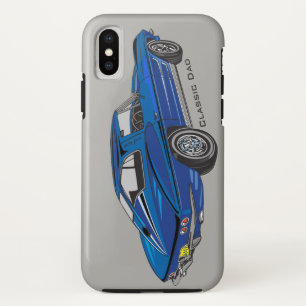 Classic Blue Corvette Design iPhone X Coque