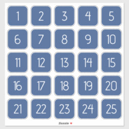 Classic Blue Customizable Square Number Stickers  Aufkleber