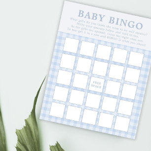 Classic Blue En vichy Garçon Bingo Cartes de jeu
