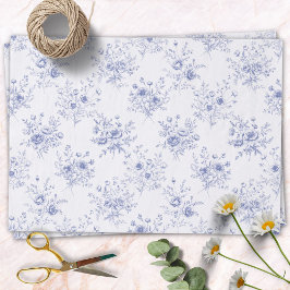 Classic Blue Flowers Pattern French blue toile  Seidenpapier