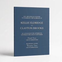 Classic Blue Forever Love Wedding Einladung