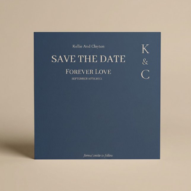 Classic Blue Forever Love Wedding Save the Date (Von Creator hochgeladen)