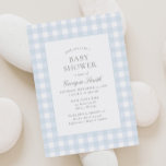 Classic Blue Gingham Boy Baby Shower Einladung<br><div class="desc">Mit dieser eleganten Blauen Gingham Babydusche laden Sie Freunde und Familie ein,  die Freude an der Ankunft Ihres Kleinen zu teilen.</div>