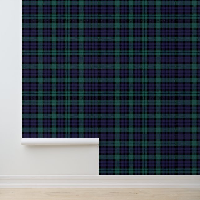 Classic Blue Green Kariert Tapete (Anwendung)
