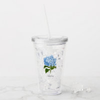 Classic Blue Hydrangea Blume mit Name