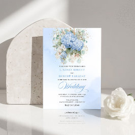 Classic Blue Hydrangea Watercolor Wedding Invitе Einladung