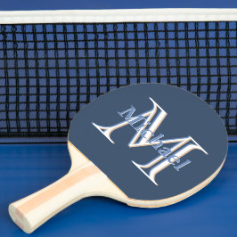 Classic Blue I Custom TriColor Monogram und Name Tischtennis Schläger