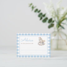 Classic Blue Kariert Rocking Horse Baby Shower