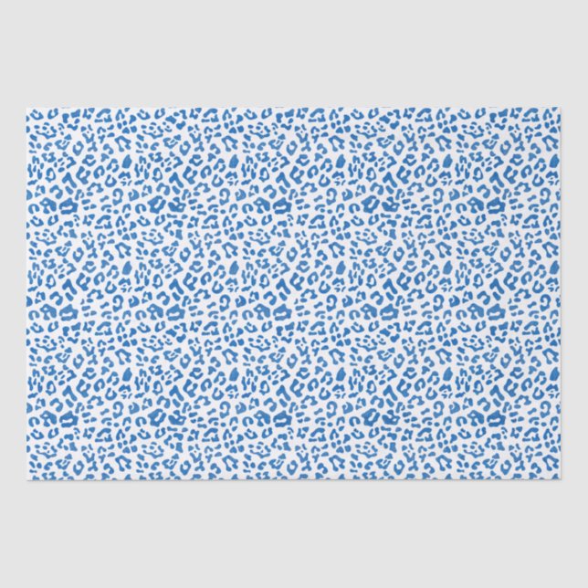 Classic Blue Leopard Print Seidenpapier (Vorderseite)