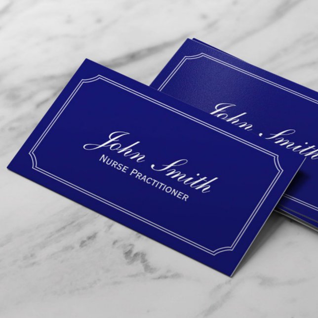 Classic Blue Nurse Practitioner Business Card Visitenkarte (Von Creator hochgeladen)