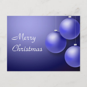 Classic Blue Ornaments Feiertagspostkarte