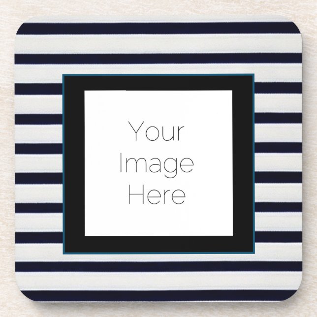 "Classic Blue Striped Dessous de verre - Cadeau pe (Devant)