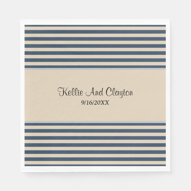 Classic Blue Stripes Napkins Serviette (Vorderseite)
