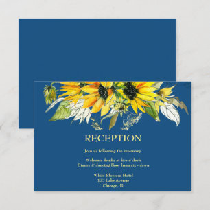 Classic Blue Sunflower Empfang Card RSVP Karte
