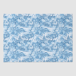 Classic Blue Toile Landschaft Seidenpapier