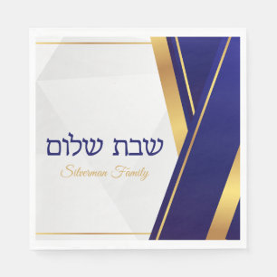 Classic Blue und Gold Shabbat Serviette