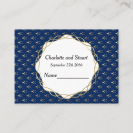Classic Blue und Gold Wedding Platzkarte