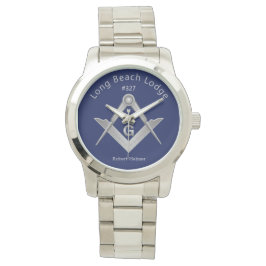 Classic Blue und Silver Masonic Mit Monogramm Armbanduhr