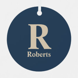 Classic Blue und Vanilla anfänglich/Vor/Nachname Ornament Aus Metall