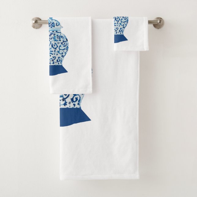 Classic Blue und White Ginger Jar Badhandtuch Set (Insitu)