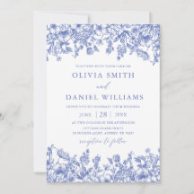 Classic Blue Vintag Floral Wildblume Wedding