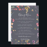 Classic Blue Wedding Kissing Menu Game Card<br><div class="desc">Diese klassische blaue Hochzeitskissingkarte eignet sich perfekt für einen rustikalen Hochzeitsempfang. Die gelbe,  lila,  weiße Blume mit Blattwerk in einer Rose und grünem Aquarell.</div>