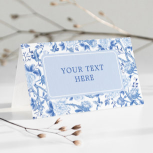 Classic Blue White Chinoiserie Hochzeitssitze Platzkarte