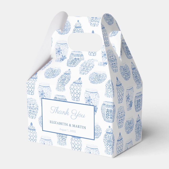 Classic Blue White Ginger Jar Vielen Dank für Ihre Geschenkschachtel (Vorderseite)