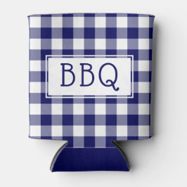 Classic Blue White Gingham Pattern GRILLEN Party Dosenkühler