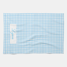 Classic Blue & White Gingham | Personalized Name Geschirrtuch