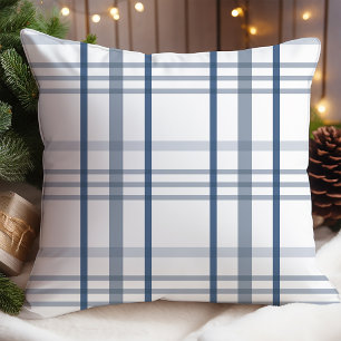 Classic Blue White Kariert Christmas Kissen