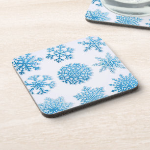 Classic Blue & White Snowflakes Weihnachten Getränkeuntersetzer