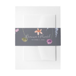 Classic Blue Wild Floral Wedding Einladungsbanderole